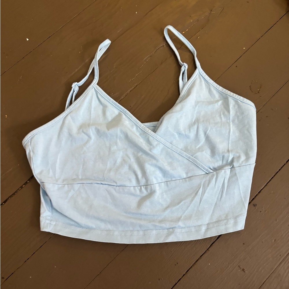 light blue cross cross top